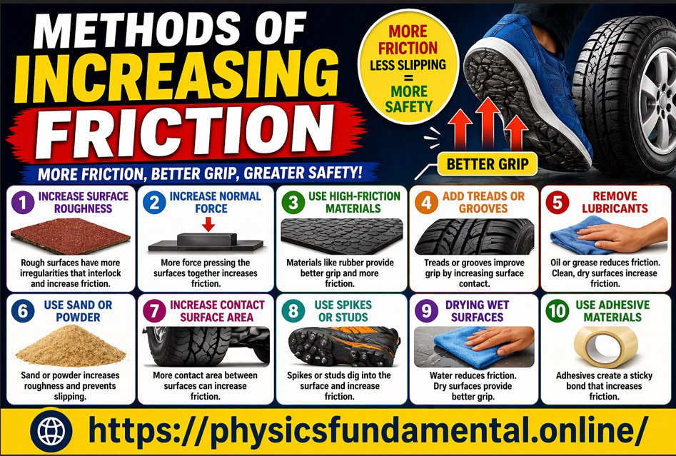 9+ Methods of Increasing Friction 👟| Examples, Uses & MCQs